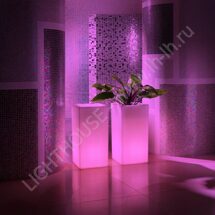 Светящийся кашпо Чио куб выс. 40x40 H80 RGB