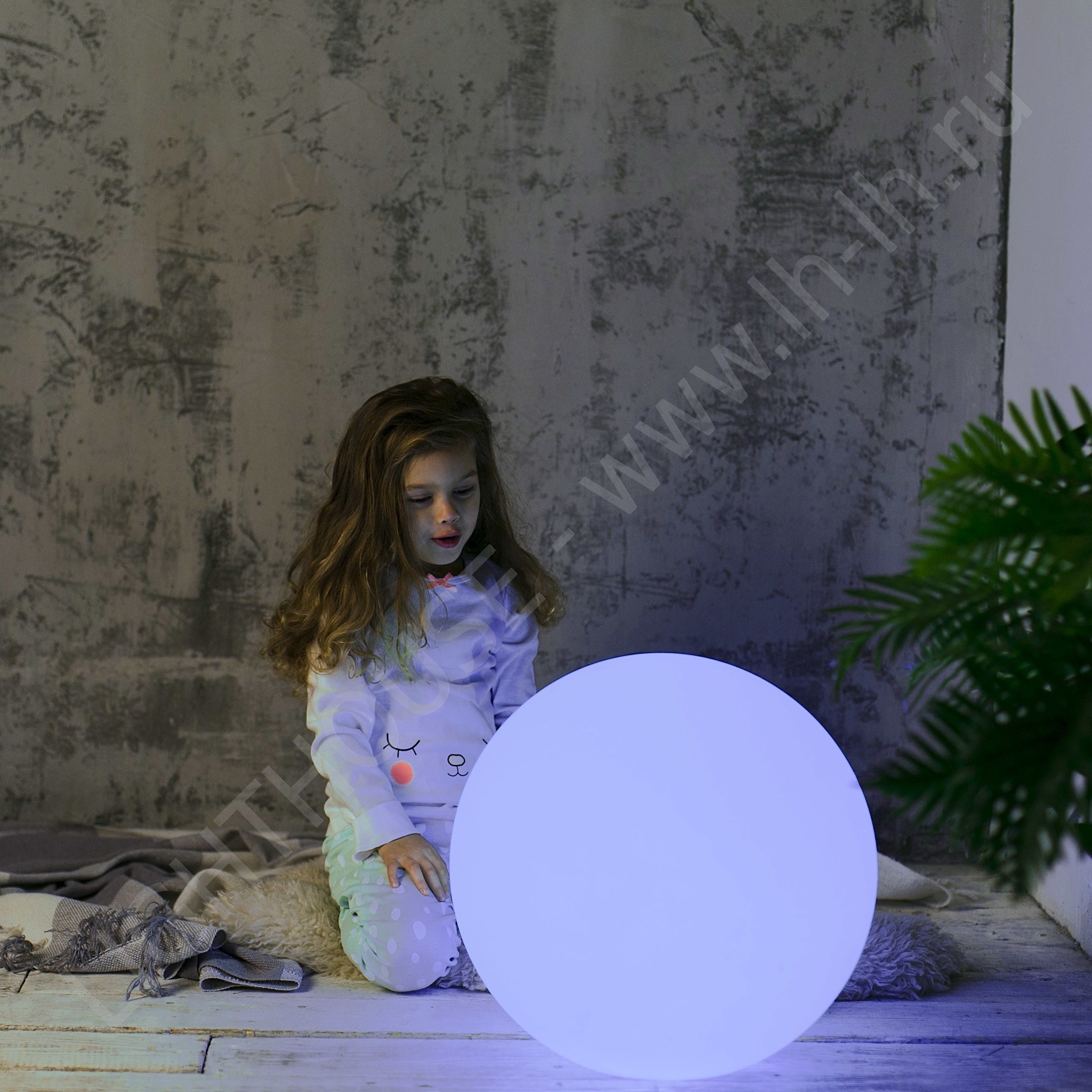 Беспроводной светильник шар ночник 35 см, RGB свечение