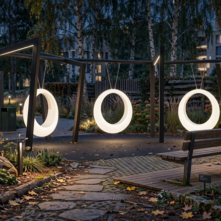 Пергола «Геката» со светящимися LED качелями